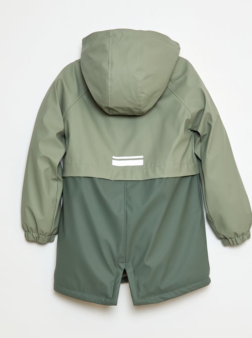 Parka impermeable con capucha efecto borreguito - Kiabi