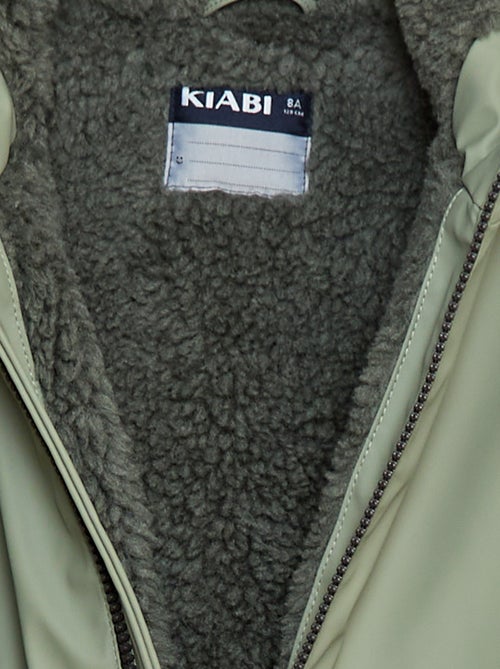 Parka impermeable con capucha efecto borreguito - Kiabi