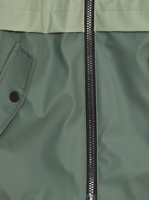 Parka impermeable con capucha efecto borreguito - Kiabi