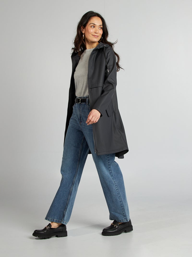 Parka impermeable con capucha NEGRO - Kiabi