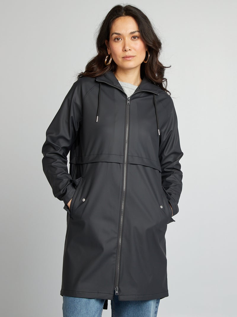 Parka impermeable con capucha NEGRO - Kiabi
