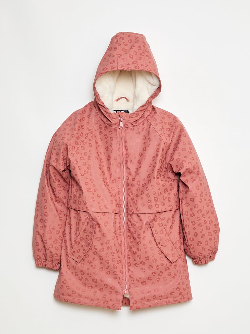 Parka impermeable con capucha totalmente forrada Rosa - Kiabi