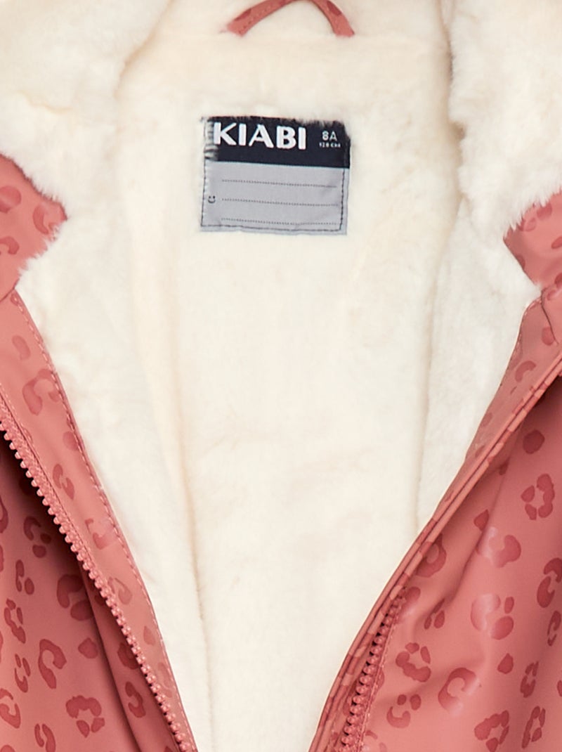Parka impermeable con capucha totalmente forrada Rosa - Kiabi