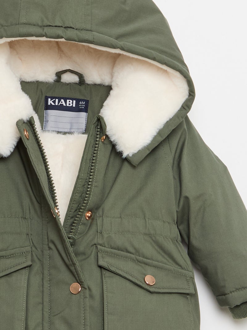 Parka impermeable con capucha Verde - Kiabi