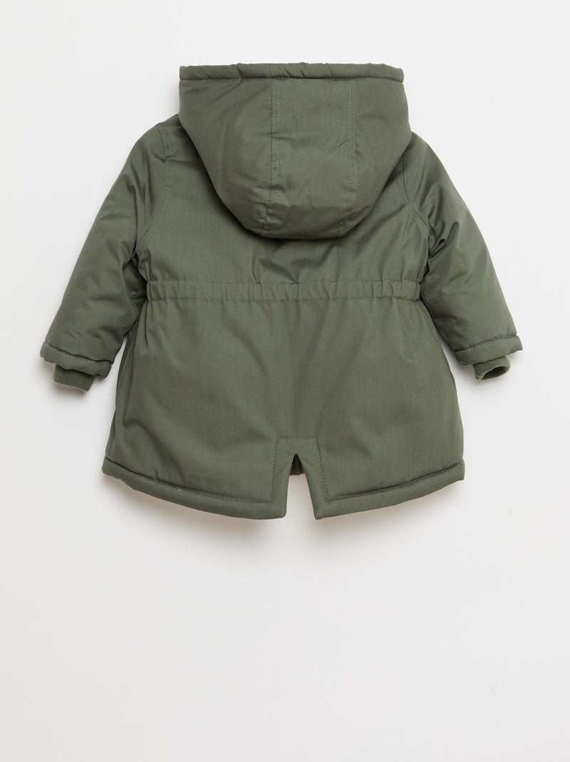 Parka impermeable con capucha Verde - Kiabi