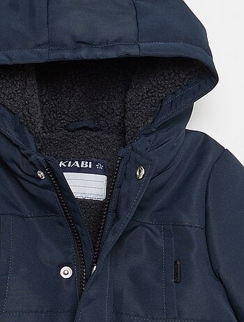 Parka impermeable con capucha y forro efecto borreguito