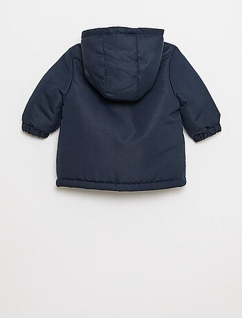 Parka impermeable con capucha y forro efecto borreguito