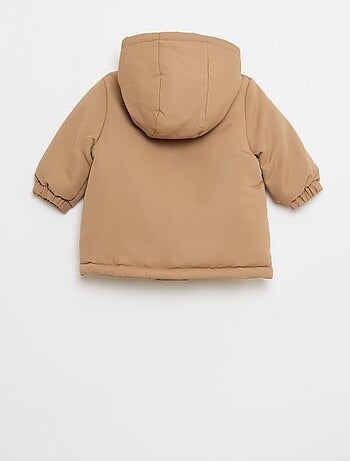 Parka impermeable con capucha y forro efecto borreguito