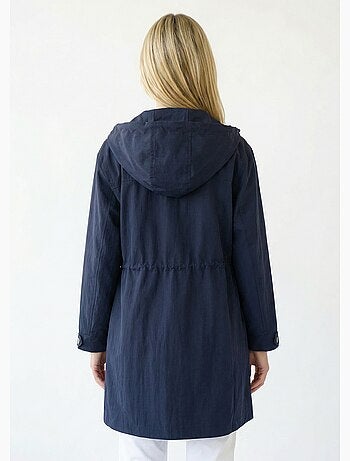 Parka impermeable con cremallera y botones a presión en la capucha - Afibel