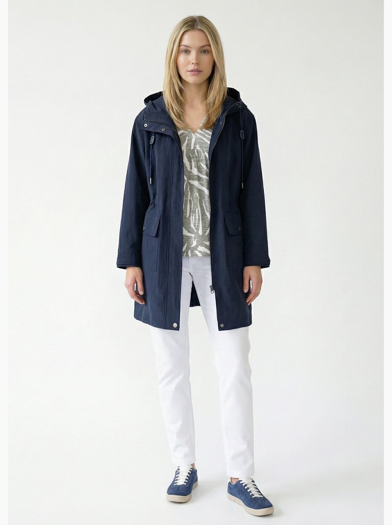 Parka impermeable con cremallera y botones a presión en la capucha - Afibel Azul marino - Kiabi