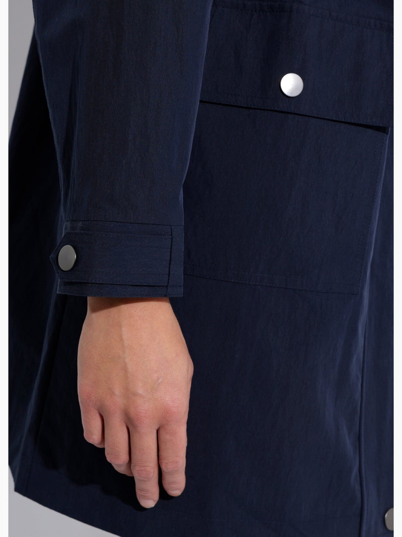 Parka impermeable con cremallera y botones a presión en la capucha - Afibel Azul marino - Kiabi