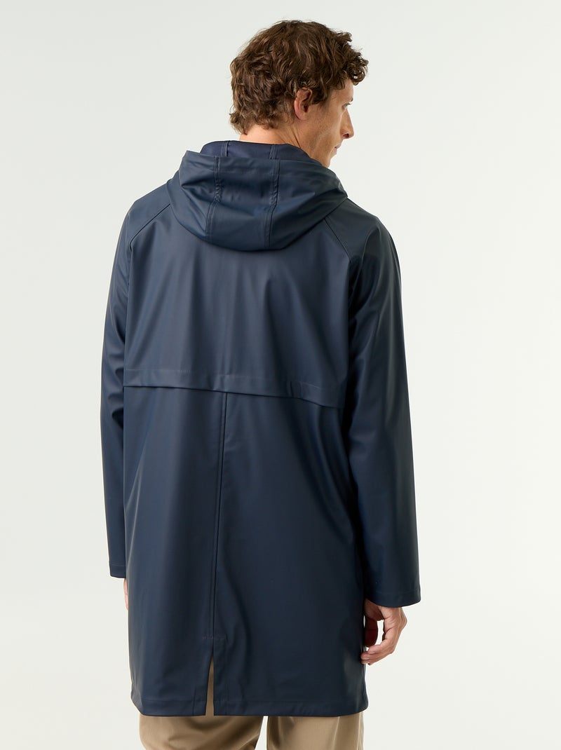 Parka impermeable larga Azul - Kiabi