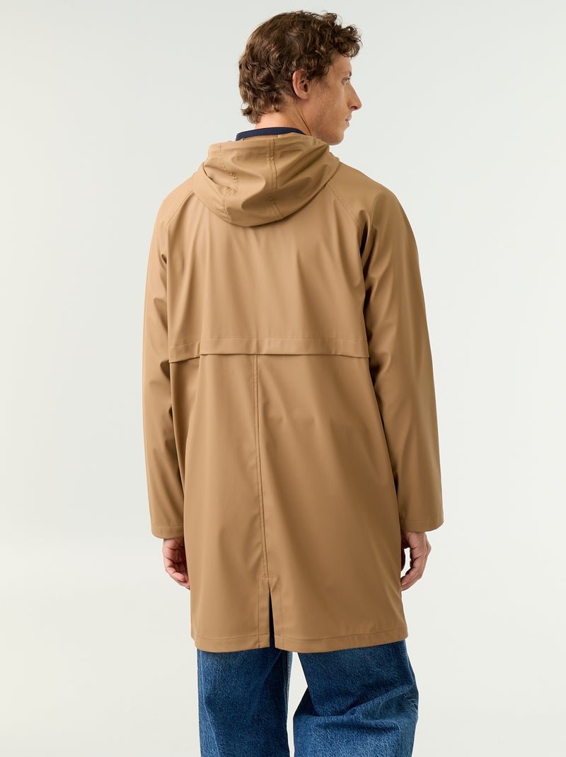 Parka impermeable larga Beige - Kiabi