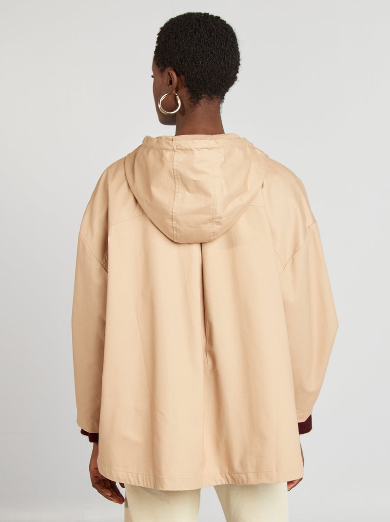 Parka impermeable oversize con capucha BEIGE - Kiabi