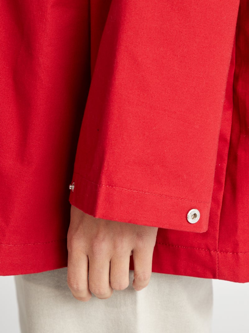 Parka impermeable oversize con capucha rojo - Kiabi