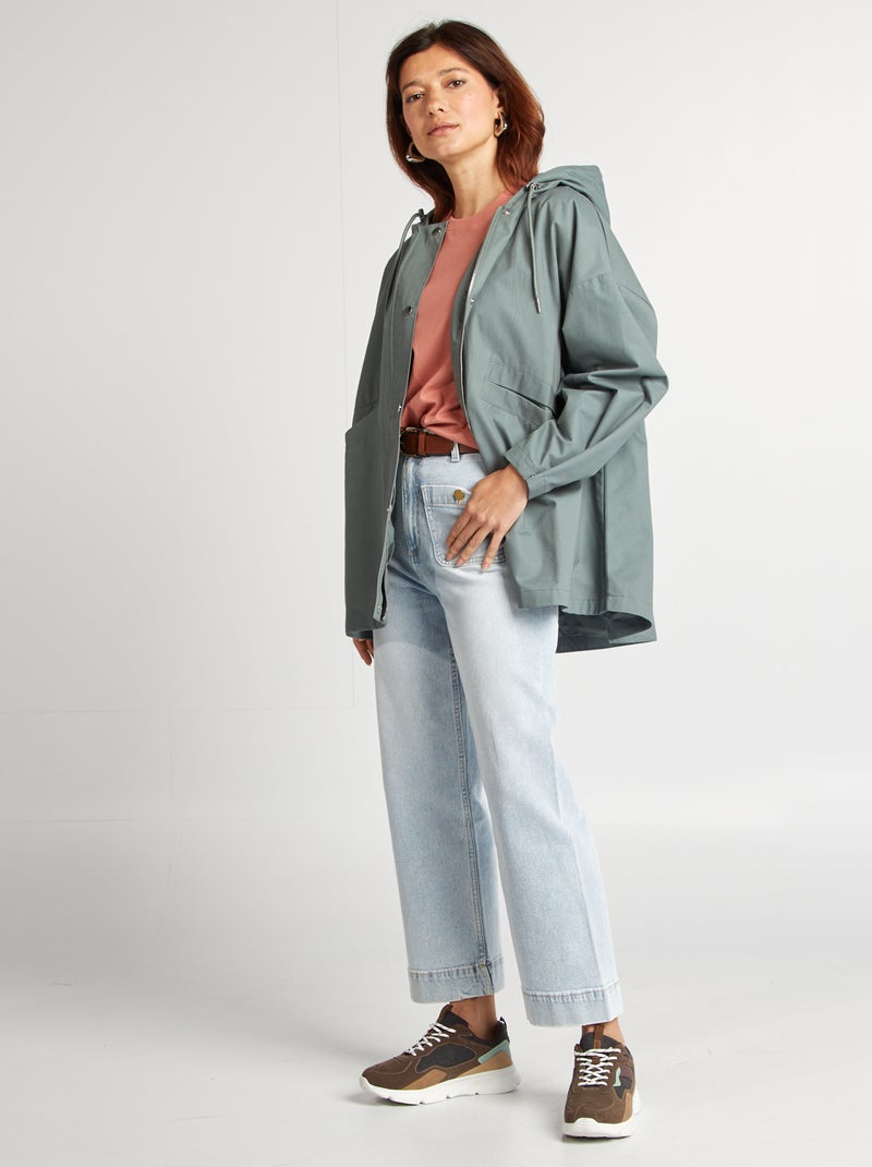 Parka impermeable oversize con capucha VERDE - Kiabi