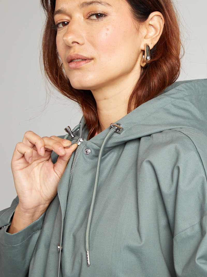 Parka impermeable oversize con capucha VERDE - Kiabi