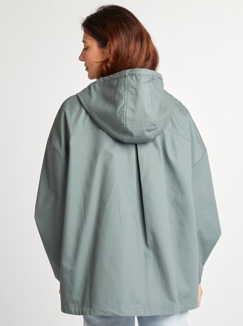Parka impermeable oversize con capucha VERDE - Kiabi