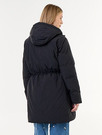 Parka larga acolchada con capucha