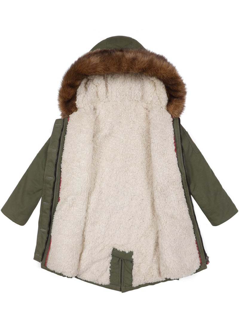Parka Larga Caqui para Mujer | Tallas XS-XL | ROCK & PEACE Caqui - Kiabi