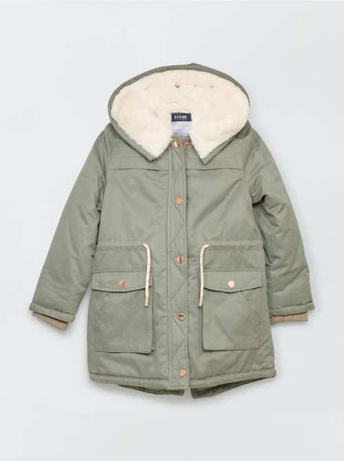 Parka larga con capucha - caqui - Kiabi