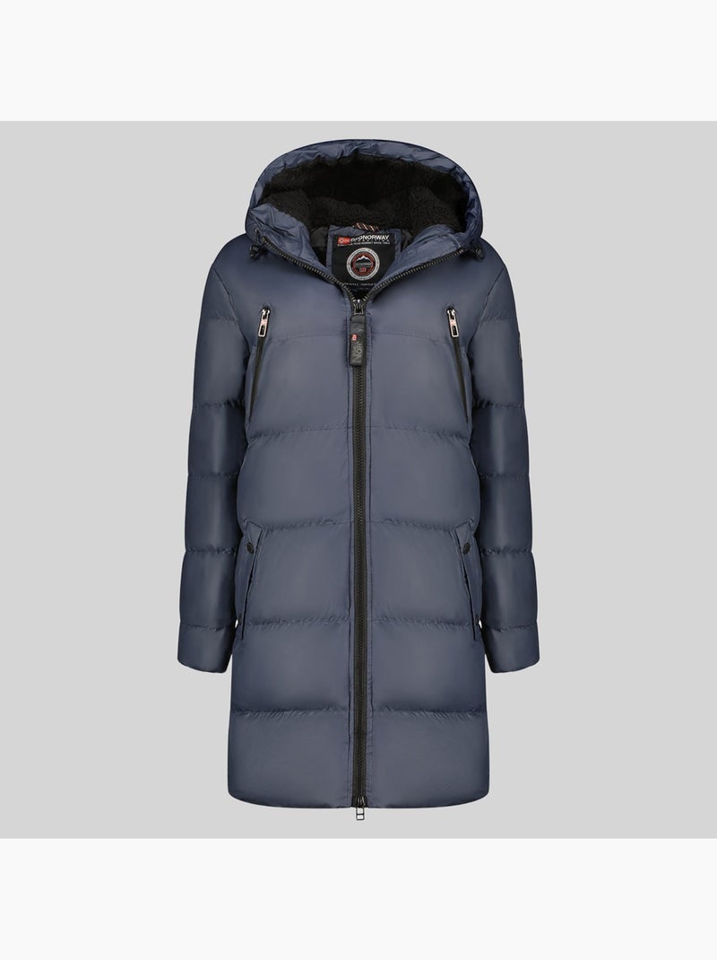 Parka larga con capucha adrianna – geographical norway Azul marino - Kiabi