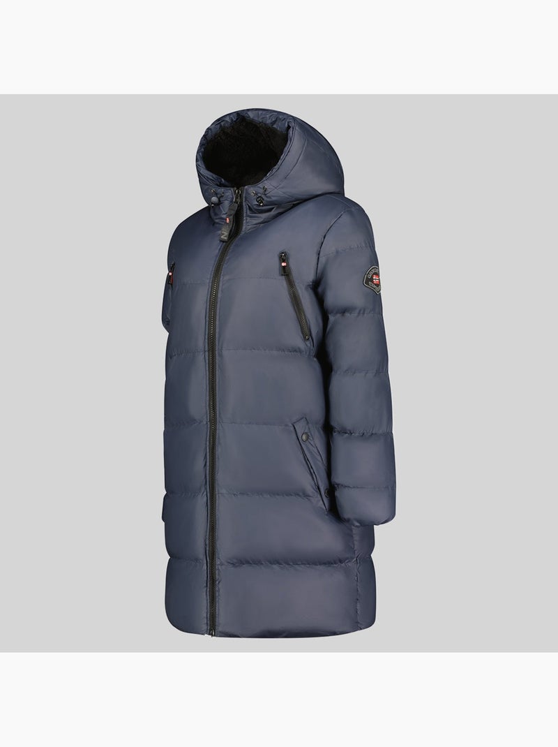 Parka larga con capucha adrianna – geographical norway Azul marino - Kiabi