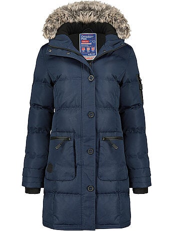 Parka larga con capucha de piel sintética axelus – canadian peak