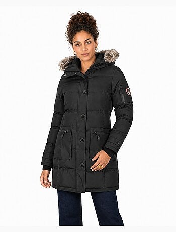 Parka larga con capucha de piel sintética axelus – canadian peak
