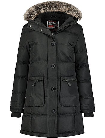 Parka larga con capucha de piel sintética axelus – canadian peak