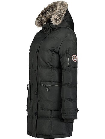 Parka larga con capucha de piel sintética axelus – canadian peak