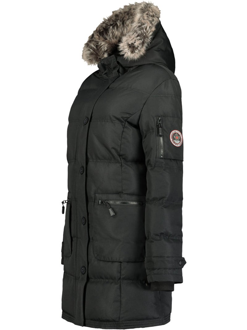 Parka larga con capucha de piel sintética axelus – canadian peak Negro - Kiabi