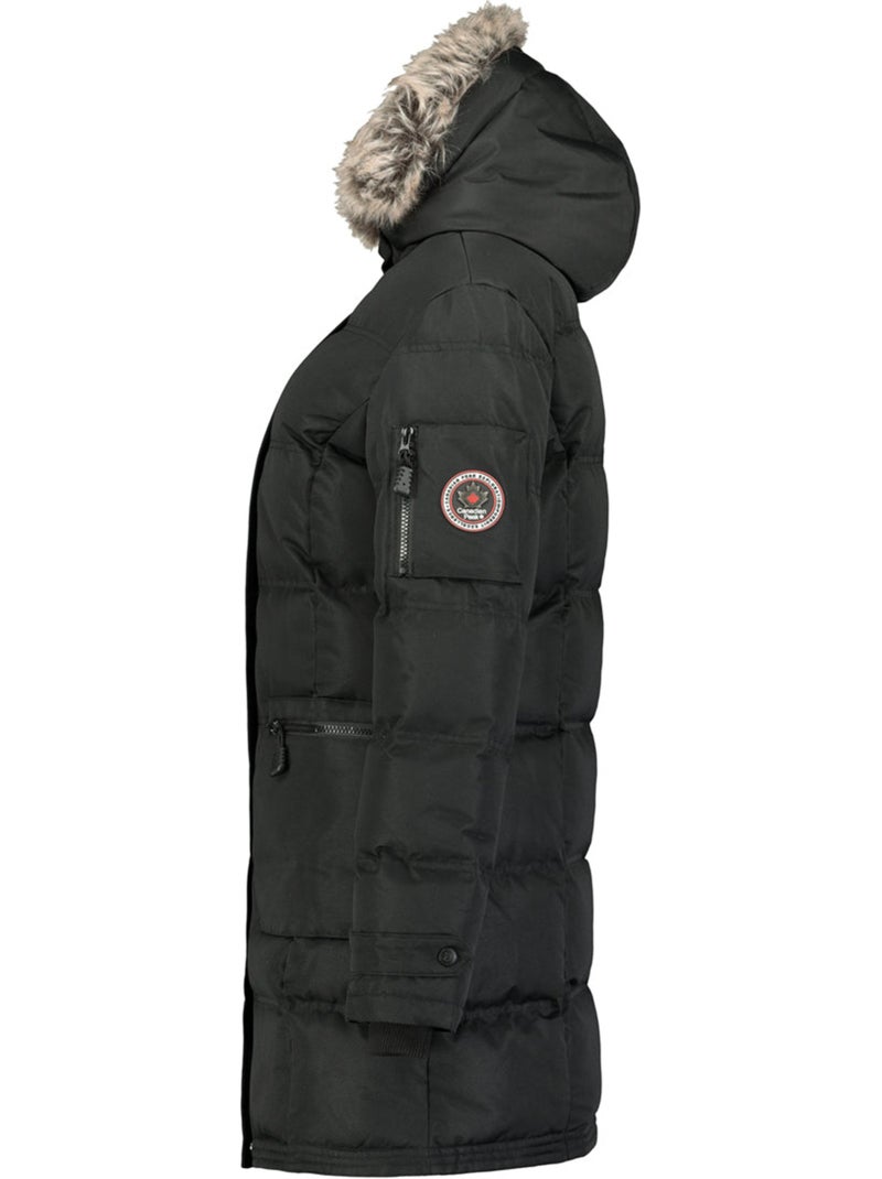 Parka larga con capucha de piel sintética axelus – canadian peak Negro - Kiabi