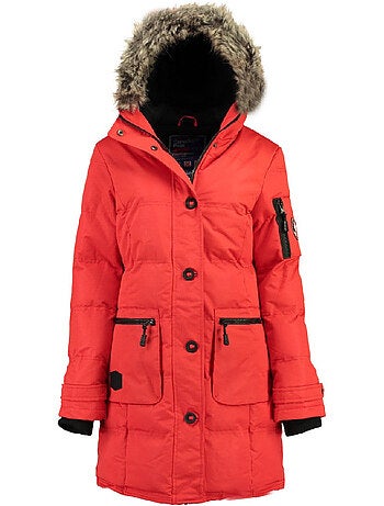 Parka larga con capucha de piel sintética axelus – canadian peak