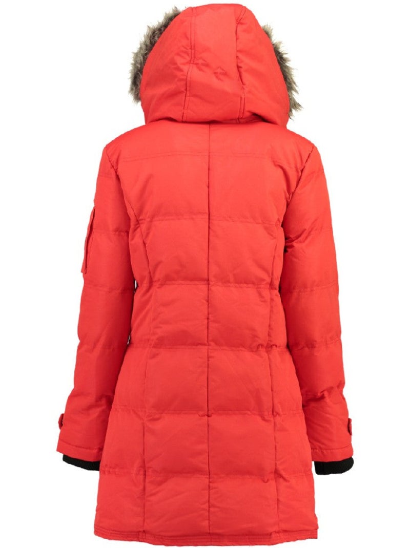Parka larga con capucha de piel sintética axelus – canadian peak Rojo - Kiabi