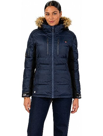 Parka larga con capucha de piel sintética bersileak – canadian peak