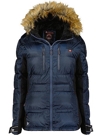 Parka larga con capucha de piel sintética bersileak – canadian peak