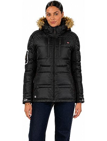 Parka larga con capucha de piel sintética bersileak – canadian peak