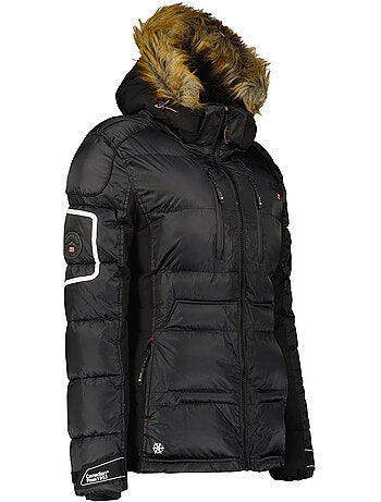 Parka larga con capucha de piel sintética bersileak – canadian peak