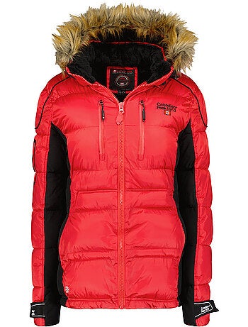 Parka larga con capucha de piel sintética bersileak – canadian peak