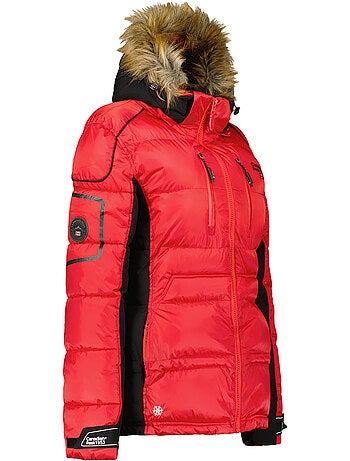 Parka larga con capucha de piel sintética bersileak – canadian peak