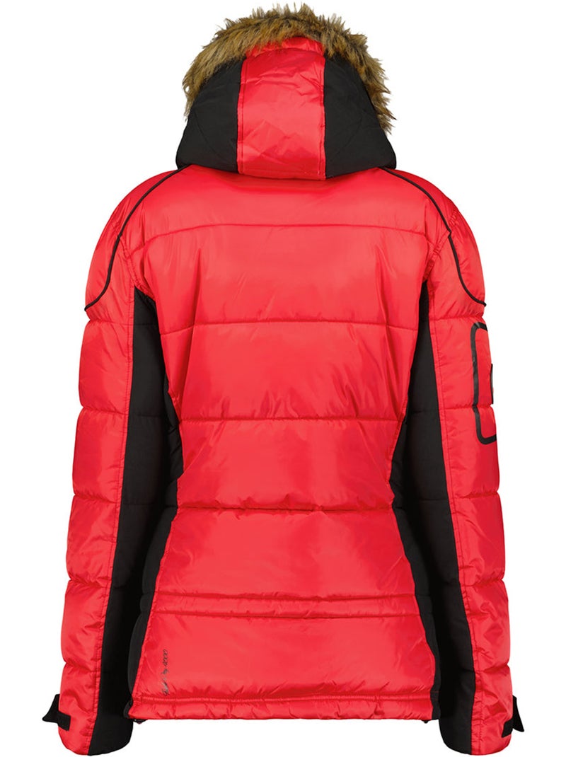 Parka larga con capucha de piel sintética bersileak – canadian peak Rojo - Kiabi