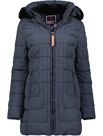 Parka larga con capucha de piel sintética braceleak – canadian peak