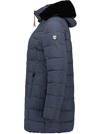 Parka larga con capucha de piel sintética braceleak – canadian peak