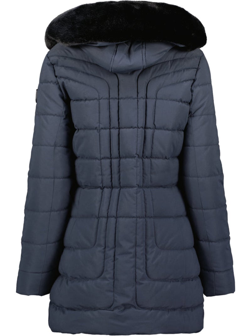 Parka larga con capucha de piel sintética braceleak – canadian peak Azul marino - Kiabi
