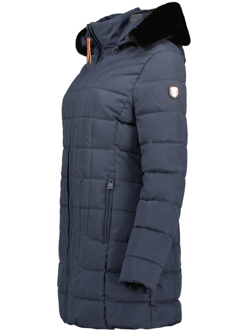 Parka larga con capucha de piel sintética braceleak – canadian peak Azul marino - Kiabi