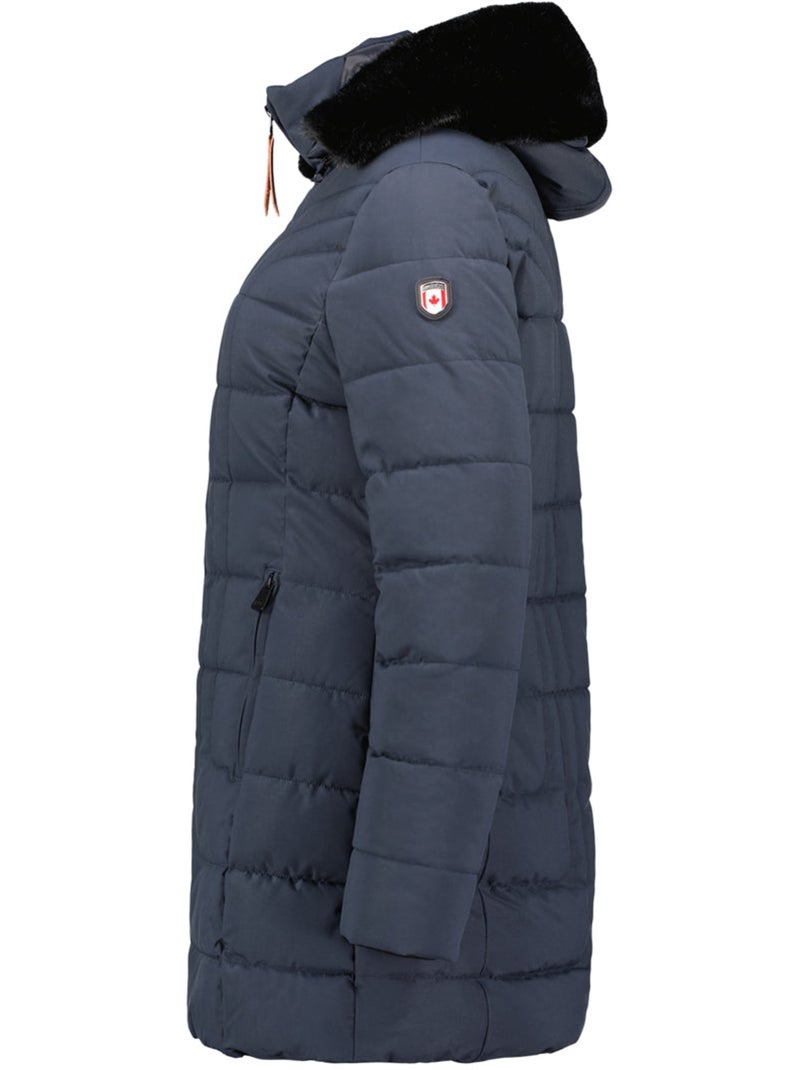 Parka larga con capucha de piel sintética braceleak – canadian peak Azul marino - Kiabi