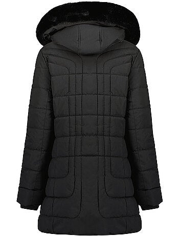 Parka larga con capucha de piel sintética braceleak – canadian peak