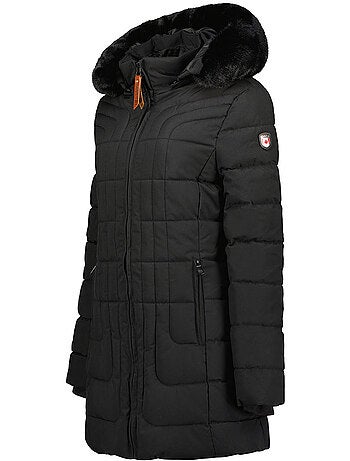 Parka larga con capucha de piel sintética braceleak – canadian peak