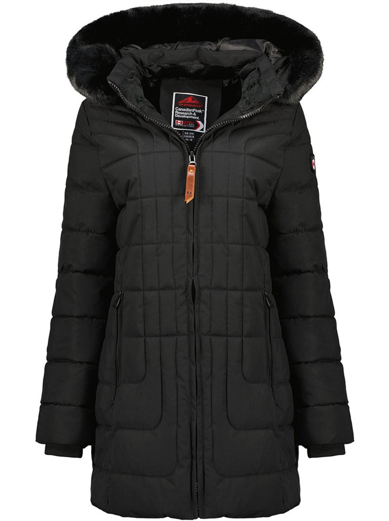 Parka larga con capucha de piel sintética braceleak – canadian peak Negro - Kiabi